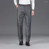Мужские костюмы бизнес -повседневные брюки мужчины с высокой высокой талией прямой офис официальные брюки мужской классический стиль длинные