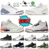 Jordan 3 Retro Off White NIKE Jordans3 3s Jumpman 3 농구화 Palomino UNC J Balvin 흰색 시멘트 조각 남성 여성 jorda jorden 운동화 Retro Dhgate 【code ：L】