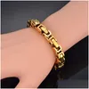 Bracelet Collier Hip Hop Byzantine Box Chain Set Golden Couleur solide 14K JEUX JEUILLES GO