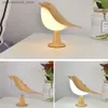 Lamps Shades LED simple magpie bedside light touch switch wooden bird night light for bedroom table reading light for childrens gifts Q240416