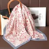 Shawls 70cm Design Headband Square Scarf Fashion Printed Satin Silk Scarf Womens Neckline Wrist Bag Womens Ribbon Shawl FoulardL2404