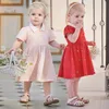 Dave Bella Polo Prinzessin Kleid für Mädchen Baby Kinder Sommer stricken süße süße sanfte Print Fashion Casual DB2241034 240413