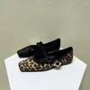 Casual Shoes Fashion Women's Flat Round Toe Leopard Print Woman Breathable Slip-on Outdoor Soft Mary Jane 2024