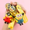 Decompression Toy Little yellow man keychain doll cute silicone car key chain pvc gifts wholesale