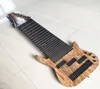 Custom Shop 17 Strings Natural Wood Electric Bass Guitar One Piece Body Bass Black Hardware China Electric Bass Guitar 6913859