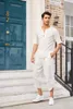 Traccetti da uomo Summer Cotton Linen Shirt Pants Sets Casual Outdoor 2 pezzi Abita