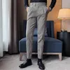 Herenpakken Spring herfst Merk Kleding Britse eenvoudige plaid dress pants EuropeanAmerican Men Designer Gentleman Business Casual Overalls