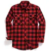 Chemises décontractées pour hommes Fall Mens Plaid Plaid à manches longues Shirt USA Fit Régal Fit S Size S à 2xl Classic Dowrered Double Pocket Design 240417