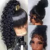 Wholesale wig 13*3.5cm European and American ladies handwoven wig front lace African chemical fiber small curly hair wig set black matte silk high temperature silk wig