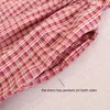 Casual jurken Vintage plaid katoen losse Midi -jurk met lange mouwen Japan Sweet Mori Girl