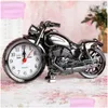 Desk Table Clocks Vintage Creative Gift Locomotive Decor Bicycle Alarm Tabletop Childrens Decorative Model Cycle-Desk Motorcycle C Dhkvw