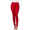 Frauenhose Streck für Frauen mit geraden Barrel Füßen kleine hoch taillierte Jeans Mode Farbe Casual Größe 16