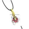 Colliers de pendentif Collier cosplay bijoux de gouttes en cuir Livraison pendentifs dheoa