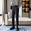 Campioni da uomo Slip Fit Suit Pants for Spring and Autumn Business Leisure Draped Piccole Gambe Driver Drive 5645