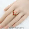 Luxurys Designer Ring for Women 4/4 Leaf Clover Charm Ring Designer Silver Gold Fashion Jewelry Womenギフト調整可能多くのアプリケーションに適しています