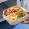 Ta ut containrar Portable Lunch Square Bento matlagring med gaffel och sked idealiska campingtillbehör