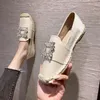 Casual schoenen 2024 Autumn Dames Fashion Rhinestone Buckle Espadrilles Women Flats comfortabele slip op Loafers Zapatos de Mujer