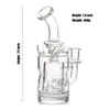 Handheld -Raucher -Topf 7,5 Zoll transparentes Glas Shisha Bubbler Recycler Bong Öl DAB Rigglaswasserrohr mit 14mm Quarzknaller