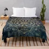 Decken elegante goldene Mandala Blue Galaxy Design Wurf Decke gestrickt