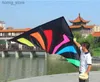 Gratis frakt Rainbow Delta -drakar för vuxna rullar Windsocks Kite Flying Children Kite String Weifang Kite Factory Single Line Y240416