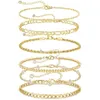 Dames gouden armband 18k vergulde prachtige set gelaagde ketting