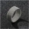 Band Rings 8Mm Wide Stainless Steel Couple Deformable Mesh Accessories For Women Men Jewelry Wedding Gift 230829 Drop Delivery Dh6Hy