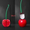 Red Toilet brush toilet holder bathroom accessories Creative Lovely Cherry Shape Lavatory Brush Toilet Brush Holder Set 240416