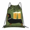 Dachshund Brewing Co Backpacks Multi-Functi Portable Storbing Torby Pakiet Sznurka Kieszonkowe torby sportowe torby do podróży 90LA#