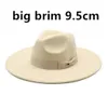 95cm Grand Robe de laine de ruine Fed Fedora With Bow Belts Femme Men Big Simple Classic Jazz Coupres Couleur solide Robe Formal Church Cap9853005