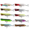 Top Water Fishing Lures Bass Hard Baits 3D Eyes Life-Like Swimbait Poppers For Freshwater Saltwater Drop Delivery Dh6Os