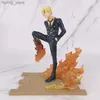 Action Toy Figures New 17cm Integrated Animated Character Roronoa Zoro Sanji Action Character PVC Series Cartoon Model Doll Present Toy Decoration Y240415
