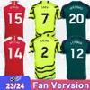 23 24 24 Saka Odegaard Męskie koszulki piłkarskie G.jesus Smith Rowe Saliba Martinelli Nketiah Kiwior Jorginho Home Away 3rd Football Shirts Dorosły Mundurs