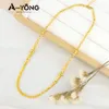 Ayong Arab Elegant Gold Color Necklace Set 21k Copper Gold Plated Muslim Islamiska pärlsmycken Dubai Womens Luxury Daily Wear 240412