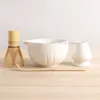 찻잔 세트 Luwu 4pcs/set Ceramic Matha Tea 세트 스파우트 그릇 대나무 휘크와 Chasen 홀더 380ml와 함께 화려한 차완 세트