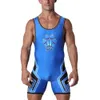 2024 Wrestling Singlet -Anzug ein Stück BodySuit Professional Triathlon Coverall Herren ärmelloses Gewichtheber Bauchregelung Verschleiß 240409
