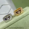 2024 Четыре листового клевера Cleef Ring Kaleidoscope Designer Rings для женщин 18 тыс. Золотого серебряного кольца роскошные кольца роскошные кольца валентинки вечеринка ювелирные украшения