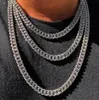 Chaînes glacées Hip Hop Bijoux Hommes Bling Rignestone Crystal Diamond Gold Silver Miami Cuban Link Chain Mens Colliers Bijoux7281765