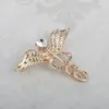 Brosches Funmor Crystal Rhinestone Wing Snake Shape Corsage Double Animal Style Badge Hijab Pins