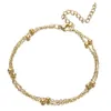 Chain Trendy Double Layers Round Beads Charm Bracelet Jewelry Golden Sier Color 14K Yellow Gold Link Womens Drop Delivery Bracelets Dhl4P