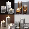 Porta di candele Porta di candele Crystal Clear Square Glass Pillar Tealight for Wedding Home Decoration Candleight Cena Dropship