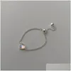 Design de anillos de clúster 925 Sterling Sier Chain PL Heart Moonstone para mujeres Anillo de dedo 2023 Trend Joyas Charms Drop entrega dhkmo
