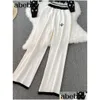 Pantalons de deux pièces pour femmes Suisses de piste Chic 3 Costume Costume tricoté Lounge blanc Suit cardigan noir Pull Jogger