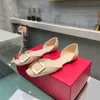 2024 Summer New Lacquer Leather Button Single Flat Bottom Fashionable Hollow Women's Shoes Square Headed Colorful One Step Sandals for Women
