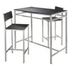 Carpets 38.03 X 42.01 23.62 In. Hanley High Table With 2 Back Stools Black & Metal - 3 Piece