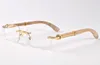 WholeClassic buffalo wood plain mirror glasses fashion rimless rectangle men sunglasses lunettes de soleil size 5518140mm9696907