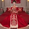 Ethnic Clothing Female Elegant Winter Xiuhe Bride 2024 Chinese Wedding Dress Embroidery Toast Outsider Cheongsam