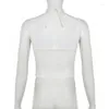 Tank da donna Y2K White Lace Up Cine Summer Womans Abbigliamento Coquette Tops a camisole senza schienale 2024 Top Women