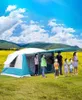 Tent Gonflables de Campingtent Outdoor 812 Protezione da pioggia pesante Due camere a campeggio campeggio viaggio grande tenda 240416