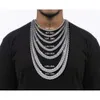 Grande 20 mm Super Sparking pesante 3 fili Hiphop Sterling Sier Moissanite Cuban Link Chain