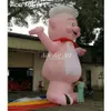 8MH (26ft) med fläktfabrik Direktförsäljning Uppblåsbar rosa griskock Air Blown Animal för restaurangreklamutställning
